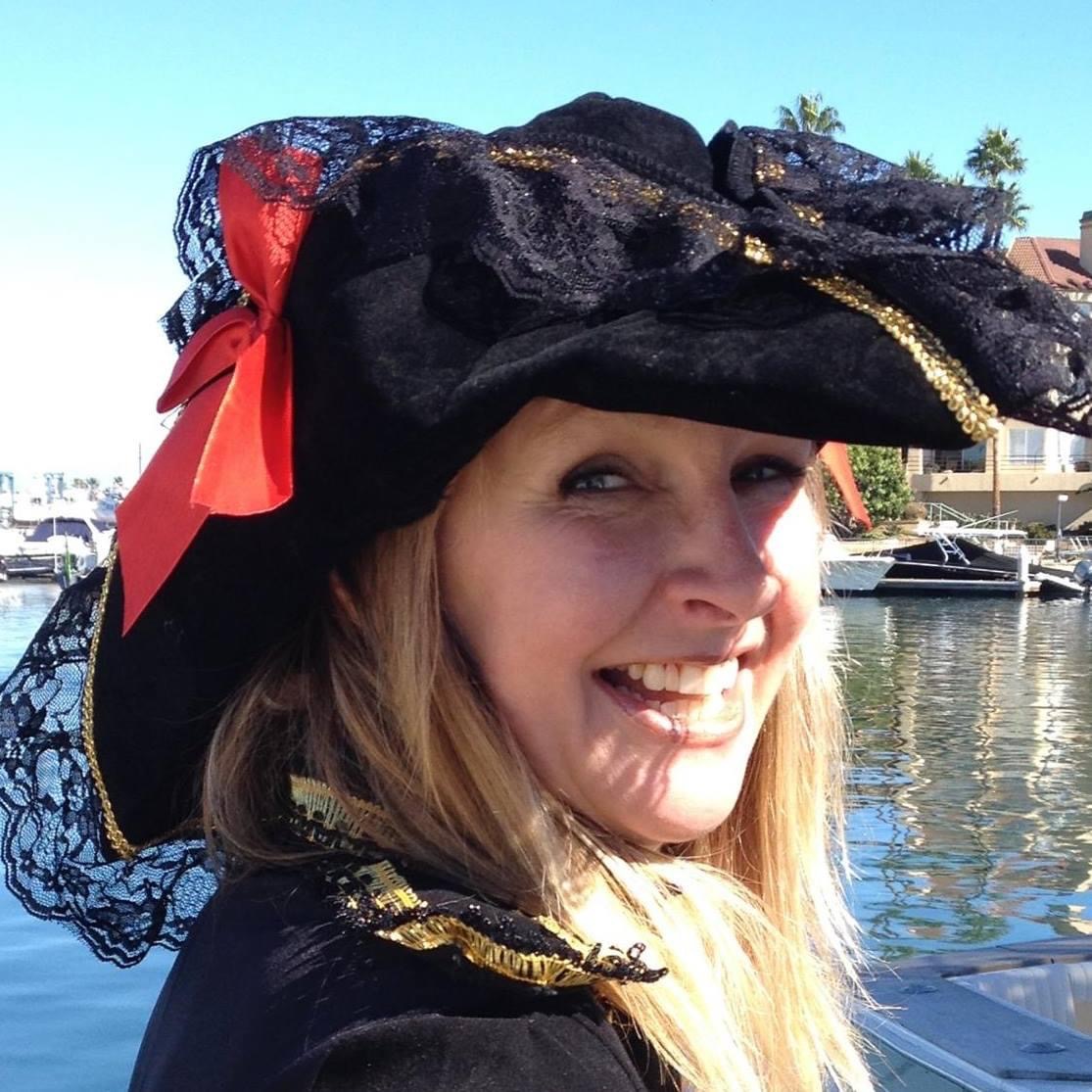 Photo of Sarah in a pirate hat